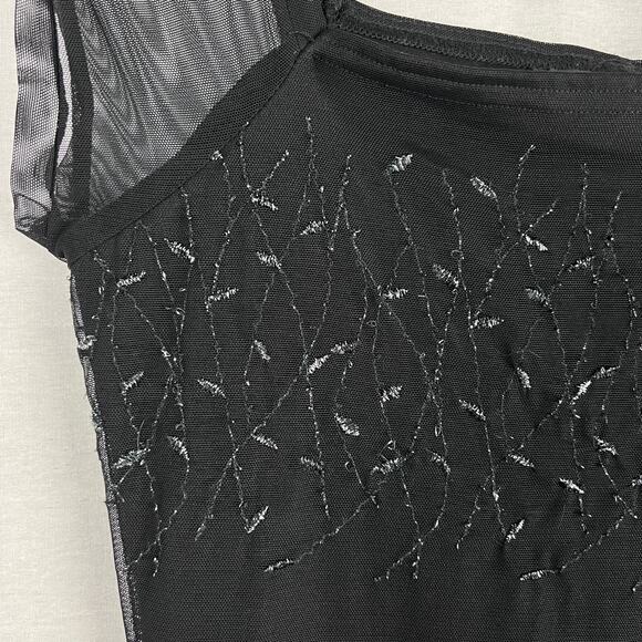 Vintage Jonathan Martin Y2K Sheer Mesh Mini Embroidered Whimsigoth Glam Party - Picture 3 of 5